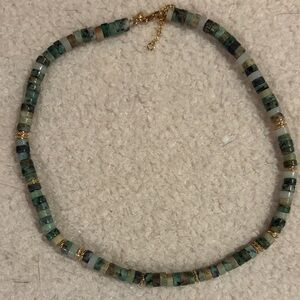 Sézane  Green and gold Beaded Necklace